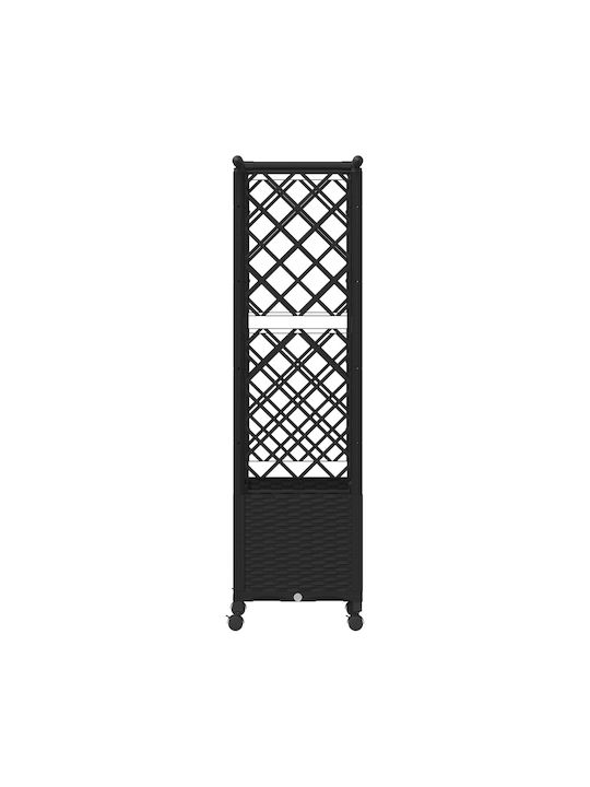 vidaXL Ζαρντινιέρα Πλαστική Μαύρο 124.5x40x142εκ.