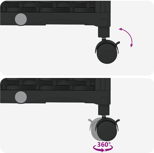 vidaXL Set of 3 Black Plastic Planter Boxes