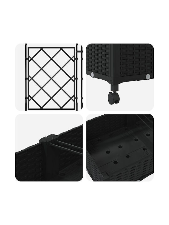 vidaXL Set 2 Planter Box-uri Din Plastic Negru