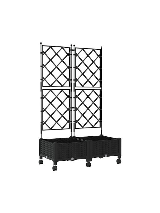 vidaXL Set 2 Planter Box-uri Din Plastic Negru