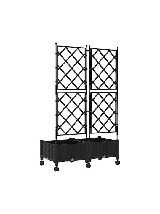 vidaXL Set 2 Planter Box-uri Din Plastic Negru