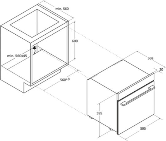 Haier Фурна За Плот 78л Ширина 59.5см Титаниев