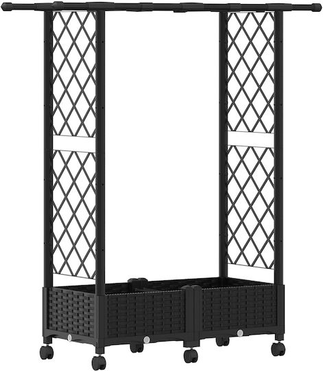 vidaXL Zardiniere Din Plastic Neagră 122.5x40x127 cm