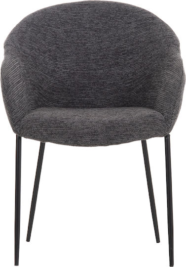 Drenny Dining Armchairs with Fabric Upholstery Grey 2pcs 62x63x85cm