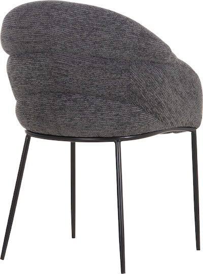 Drenny Dining Armchairs with Fabric Upholstery Grey 2pcs 62x63x85cm
