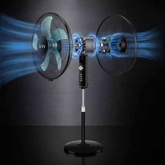 Izzy IZ-9005+ Pedestal Fan 70W Fan Diameter 40cm Black
