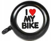 Clopoțel Bicicletă Ding Dong I <3 My Bike Negru