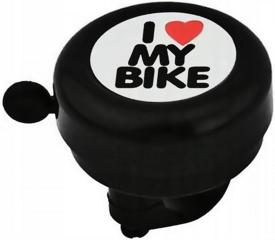 Clopoțel Bicicletă Ding Dong I <3 My Bike Negru