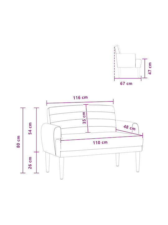 Ecksofa Blau Jeans 116x67x80cm