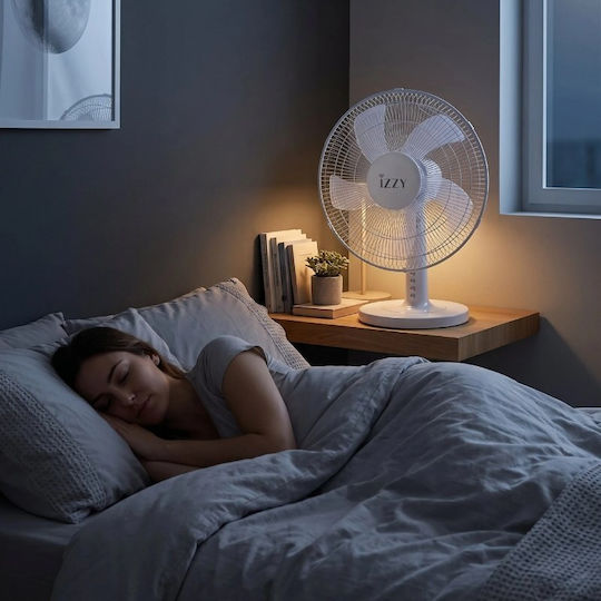 Izzy IZ-9023 Tabletop Fan 50W 40cm Diameter White