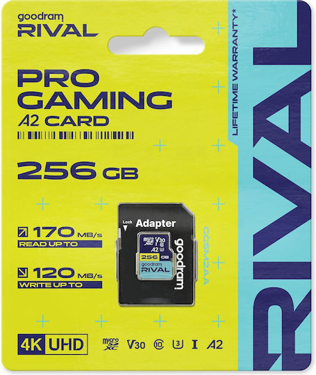 GoodRAM microSDXC 256GB U3 V30 A2 UHS-I 170MB/s with Adapter