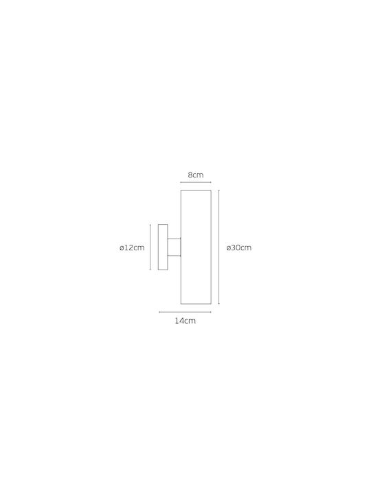 Wall Lamp with E27 Socket Brown 30cm
