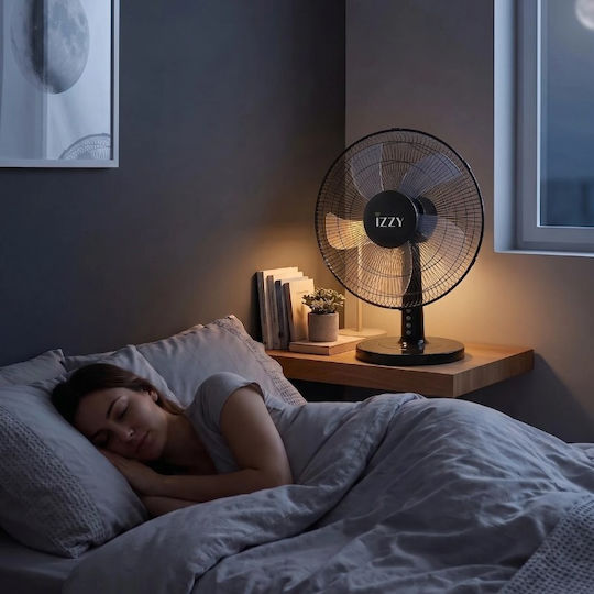 Izzy IZ-9023 Tabletop Fan 50W Fan Diameter 40cm Black