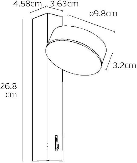 Wall Lamp with Integrated LED and Warm White Light Black