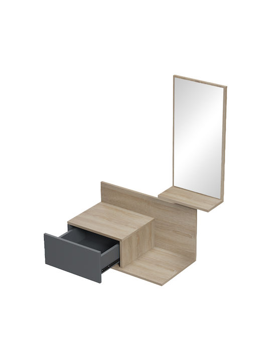 Miranda Hallway Furniture with Mirror Sonoma-Anthracite 60x30x89.5cm