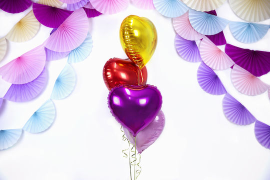 Herz Luftballon Blumen Folie Gold 45cm