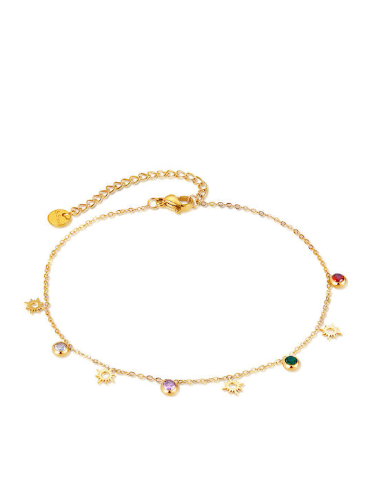 Trusky Brățară Pentru Femei Din Oțel Plăcat Cu Aur Cu Zircon 26cm