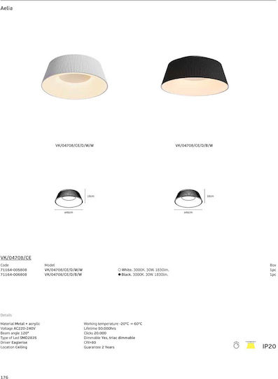 VK Lighting Lumini Suspendate Negru LED Cu Lumină Alb Cald