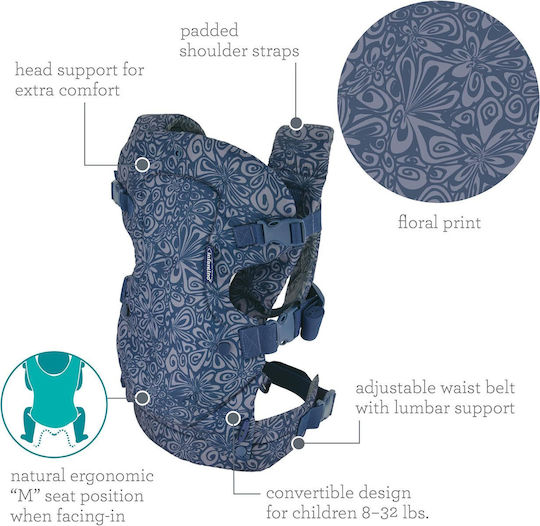Infantino Standard Baby Carrier Flip Navy Blue with Maximum Weight 3.6kg