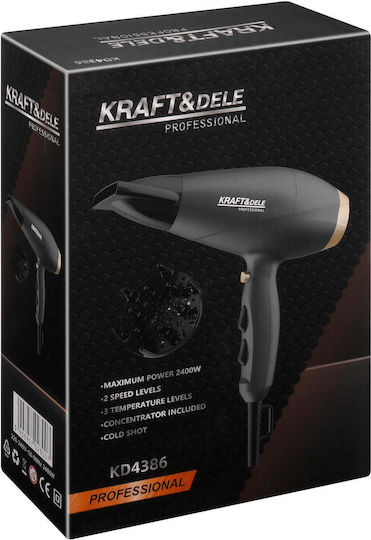 Kraft & Dele Uscător de Păr Profesional cu Difuzor 2400W