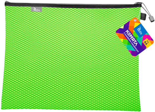 A4 Green Envelope Metal Zipper