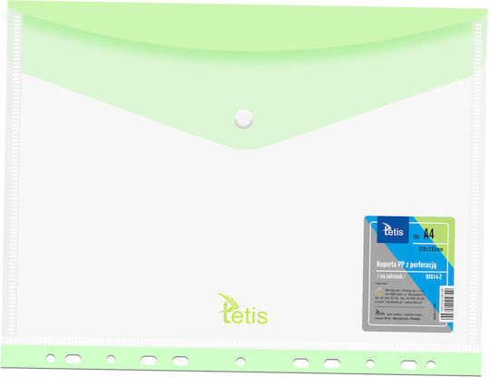 Pp Envelope Snap Closure Perforation A4 Green