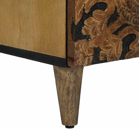 Μπουφές Ξύλινος με Συρτάρια Καφέ 120x33x75cm