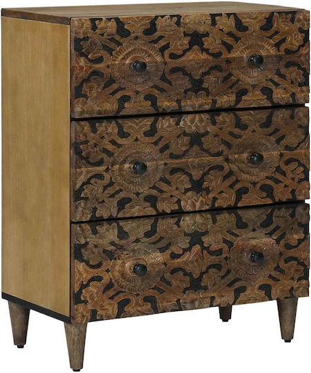 Μπουφές Ξύλινος με Συρτάρια Καφέ 120x33x75cm