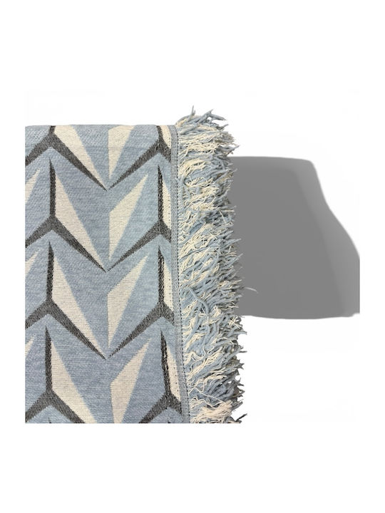 To megalo pazari Throws Set 3 Pcs Chenille Light Blue