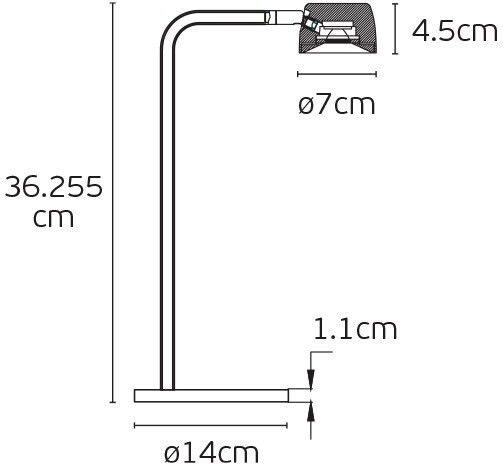 Metal Table Lamp LED with Black Shade and Base