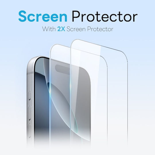 Northjo 5 in 1 Protection Set 360 Full Cover Plastic Black iPhone 16 Pro Max