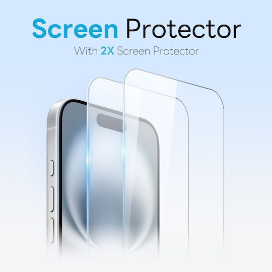 Northjo Σετ Προστασίας 5 1 360 Full Cover Πλαστικό Μαύρο (iPhone 16)