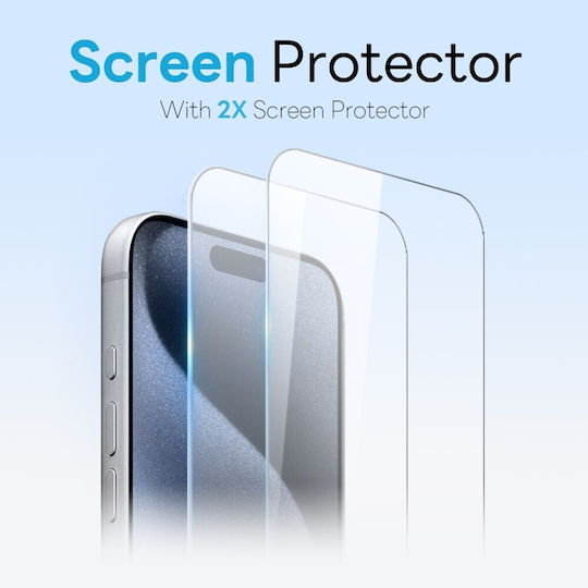 Northjo 5 in 1 Protection Set 360 Full Cover Plastic Blue iPhone 15 Pro