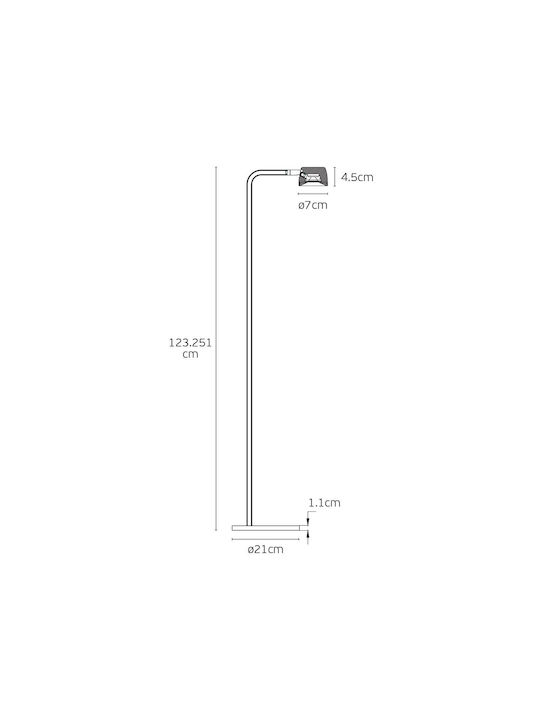 LED Floor Lamp with Warm White Light 443lm Black