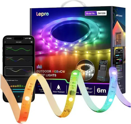 Lepro Waterproof LED Strip RGB Light 6m with Power Supply