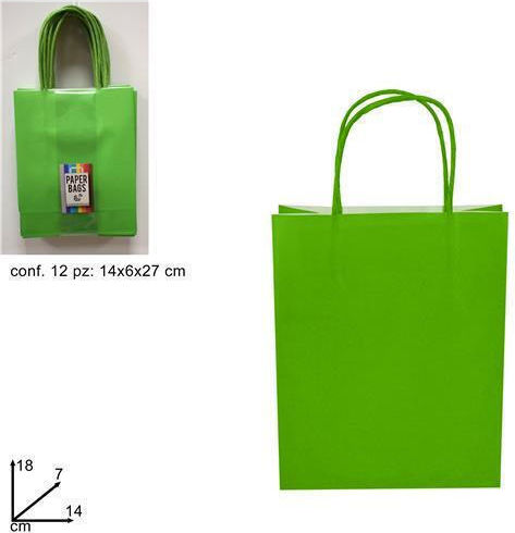 Due esse Green Paper Gift Bag 18x14x7cm