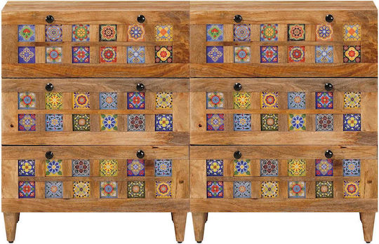 vidaXL Kommode Schlafzimmer Holzschatten Natürlich 120x33x75cm