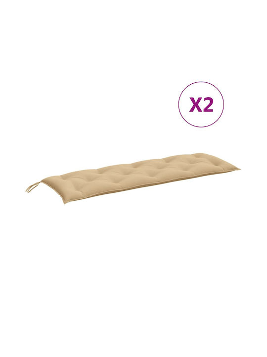 vidaXL Perne De Canapea De Grădină Cu Spătar Bej Melanj 2 Buc 50x150 Cm