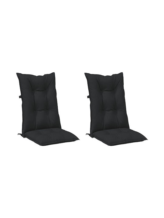 vidaXL Perna Scaunului De Grădină Cu Spătar Melanj Negru 2 Buc 50x120 Cm