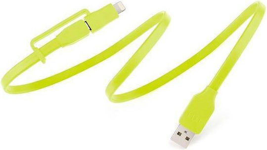 Tylt Flyp-duo Datenkabel Blitzschlag Micro-USB 0,3m Reversibles USB Grüne