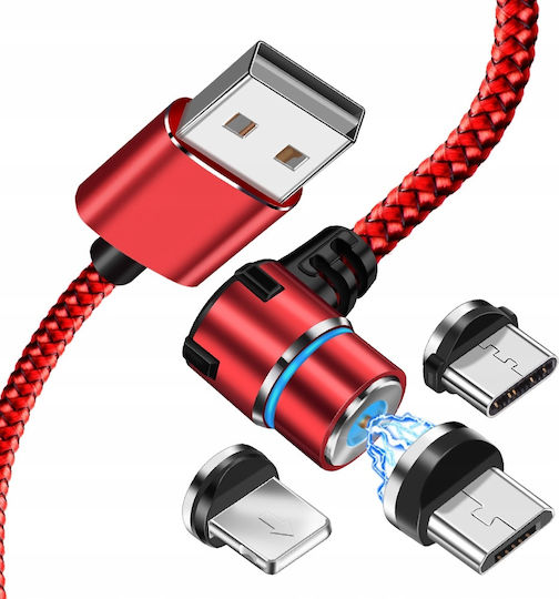 Koanni 3-в-1 Магнитен Кабел 2m Iphone Type-C Micro USB