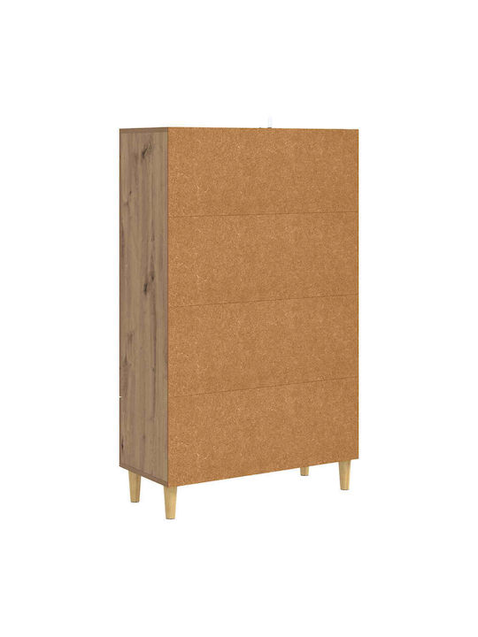 Bodenstehende Wohnzimmer Vitrine aus Eiche und Metall mit Verglasung 70x31x115cm