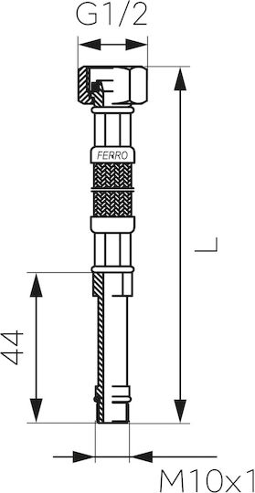 Connection Hose Battery L-60 Cm M10 X 1-2 Long