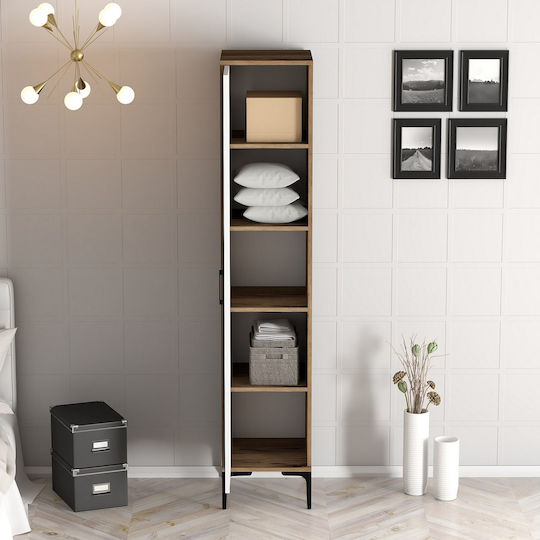 Solano Einzeltür Kleiderschrank Walnuss/Weiß 47.5x40x201.4cm