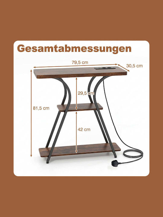Console Table from Wood & Metal Brown L81.5xW30.5xH79.5cm