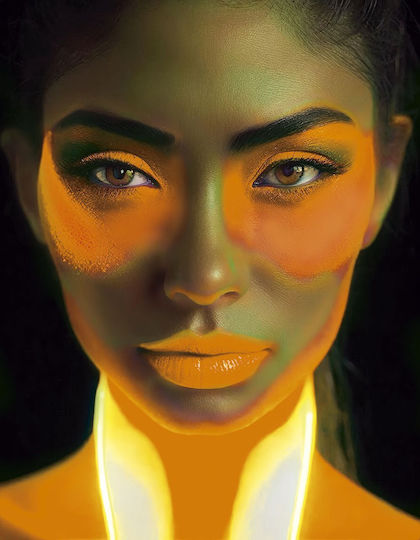 Gesichtsbemalung Farbe Neon Orange