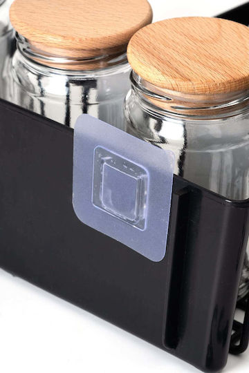 SteweHome Επιτοίχια Ραφιέρα Μπάνιου Πλαστική Μαύρη