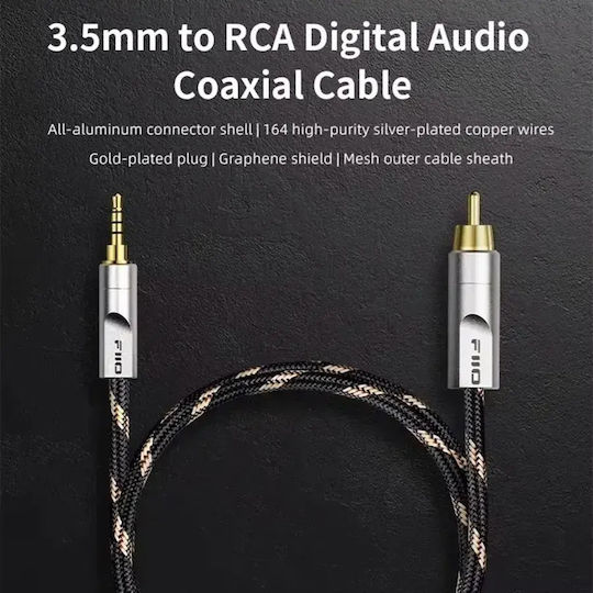 Fiio Ll-rca1m Cablu Coaxial Audio Digital Premium 3.5mm La Rca 80cm