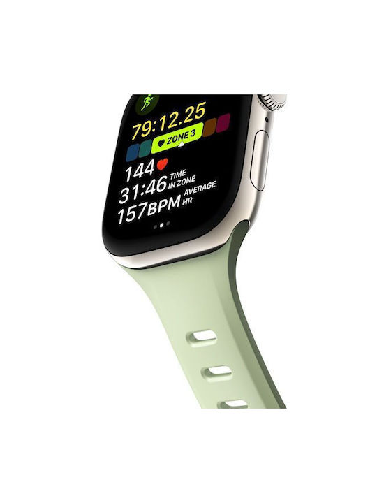 Nomad Tempo Waterproof FKM Silicone Aluminum Strap Pin Apple Watch Series 1-11 38 40 41 42mm & Watch SE 1 2 3 42mm Seagrass Green Nm009780858