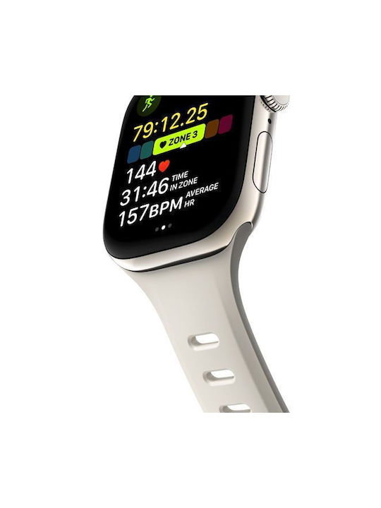 Nomad Tempo Waterproof FKM Silicone Aluminum Strap Pin Apple Watch Series 1-11 38 40 41 42mm & Watch SE 1 2 3 42mm Driftwood Beige Nm009759858
